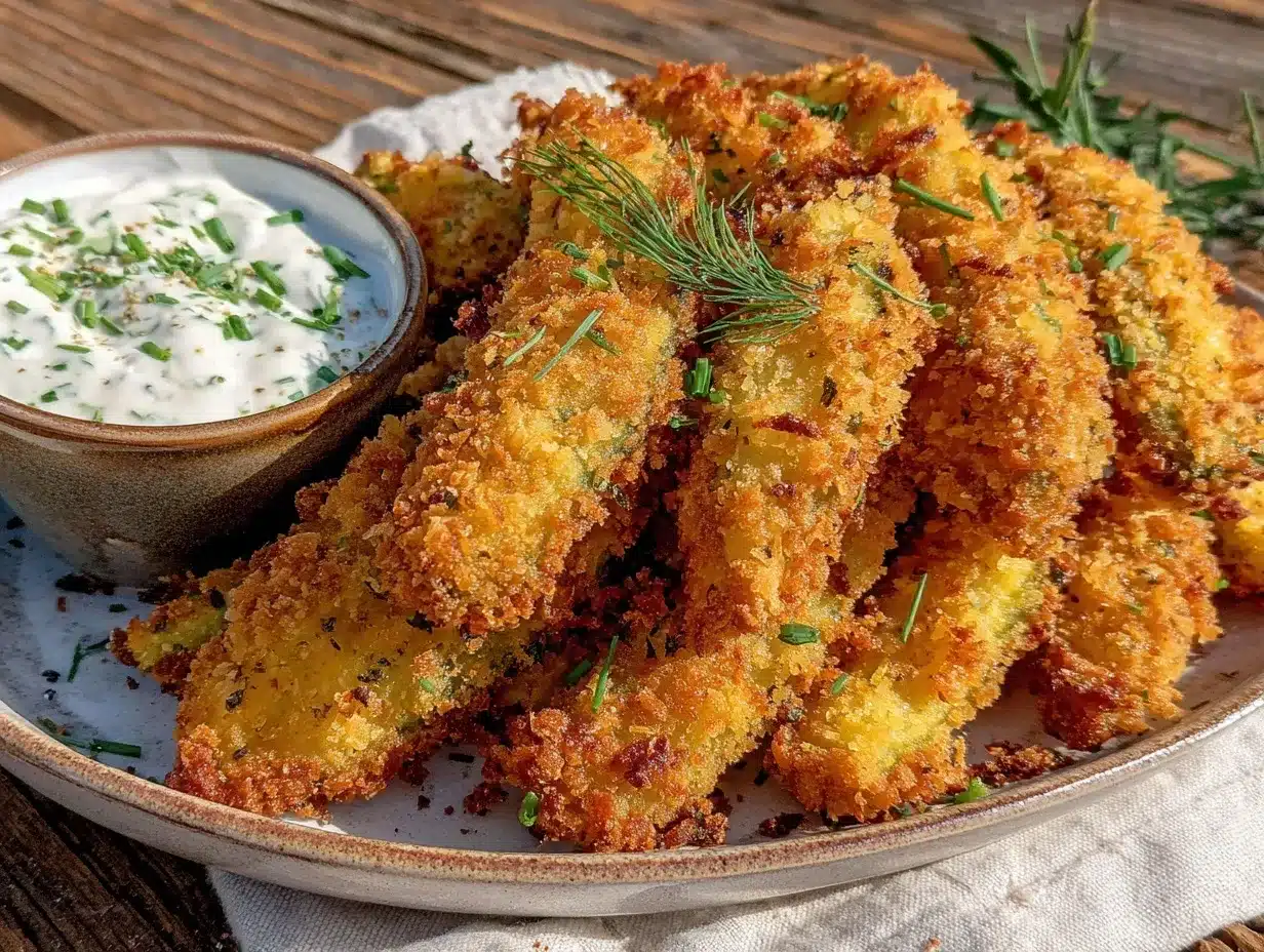 crispy fried pickle spears preparation steps