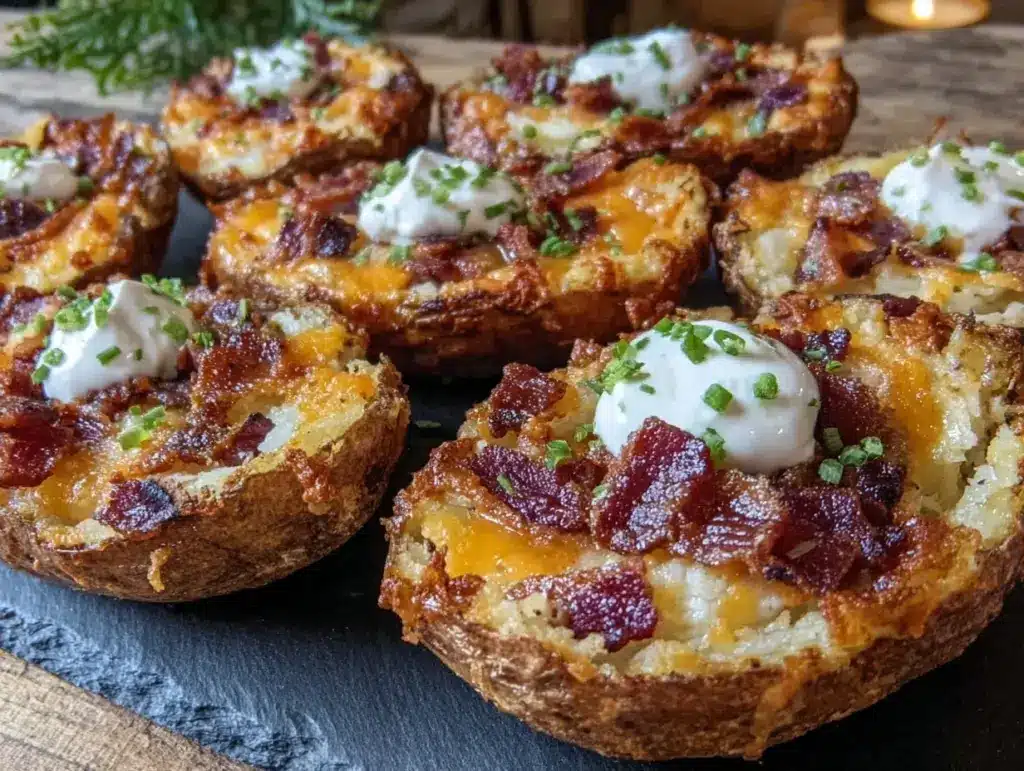 crispy loaded potato skins - featured image