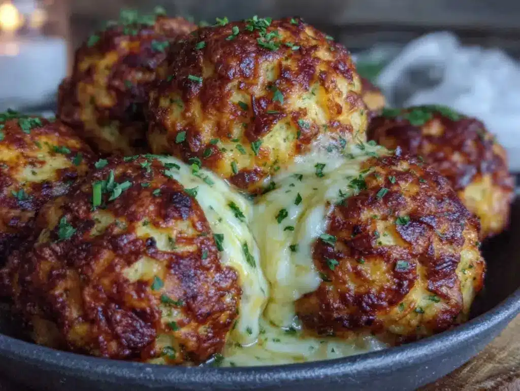 crispy queso-stuffed chicken ranch balls - featured image