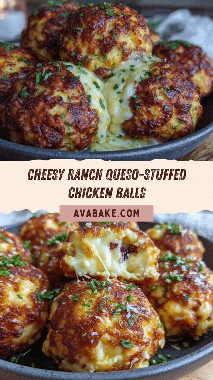 crispy queso-stuffed chicken ranch balls recipe