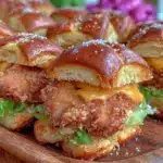 crispy super bowl chicken pretzel slider bites - featured image