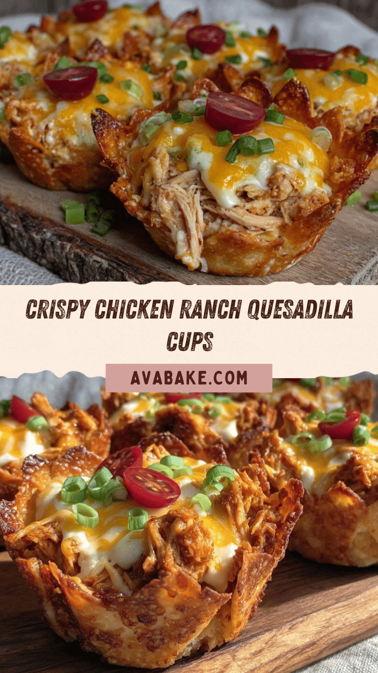 Crispy Super Bowl Chicken Ranch Quesadilla Cups recipe