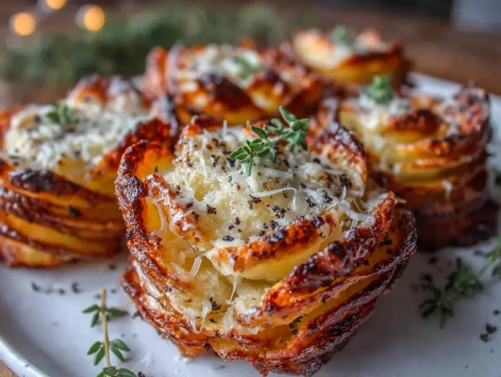 crispy truffle Parmesan potato stacks - featured image