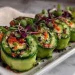 cucumber avocado sushi rolls - featured image