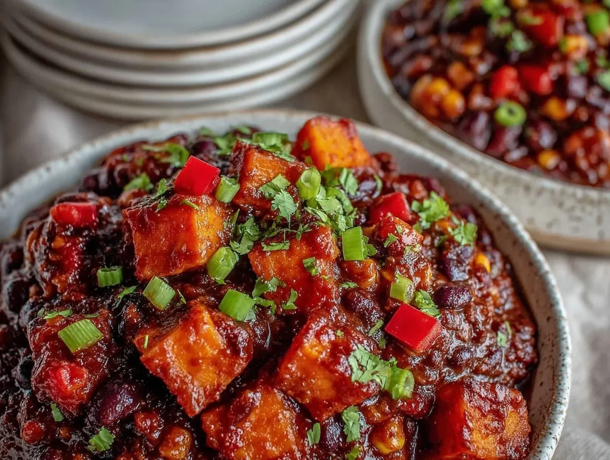 Daniel Fast Black Bean Sweet Potato Chili preparation steps