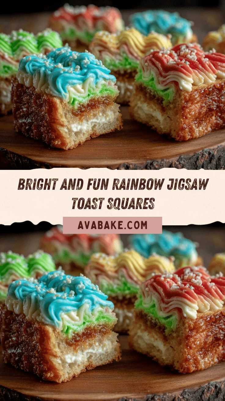 Dr. Seuss Rainbow Jigsaw Toast Squares recipe