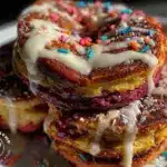 dr seuss rainbow pancake wheel cakes - featured image