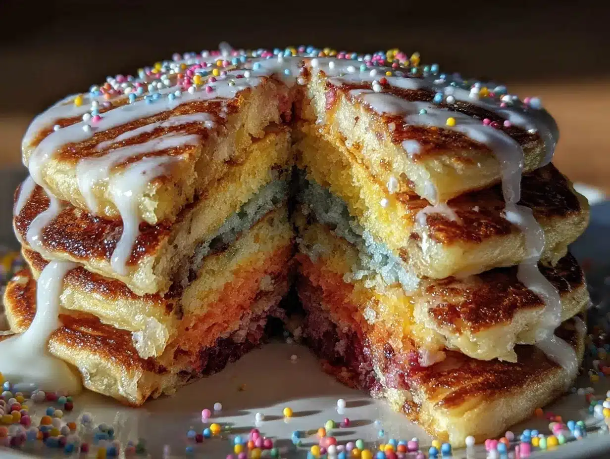 dr seuss rainbow pancake wheel cakes preparation steps
