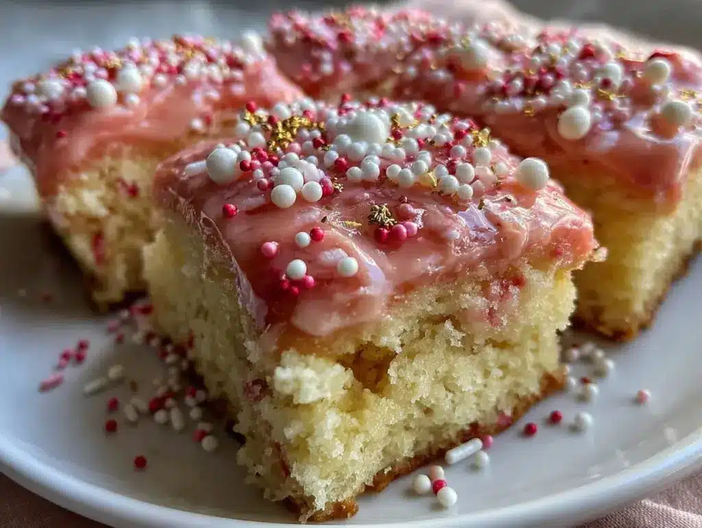 easy pink sprinkle dessert bars - featured image