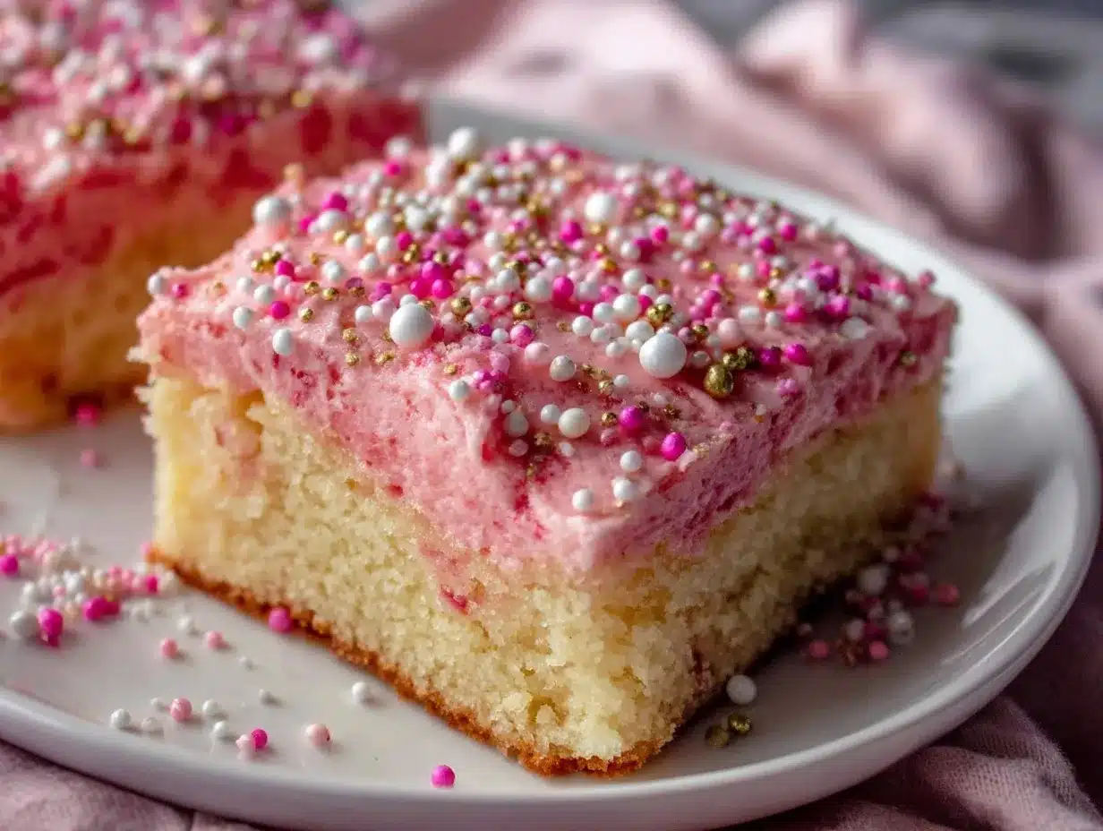 easy pink sprinkle dessert bars preparation steps