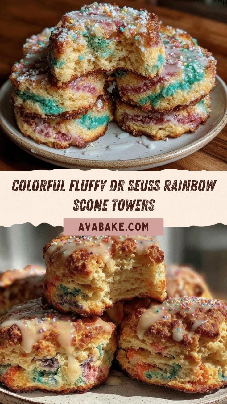 Fluffy Dr. Seuss Rainbow Scone Cloud Towers recipe