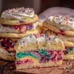 Fluffy Dr. Seuss Rainbow Sugar Cookie Stacks - featured image