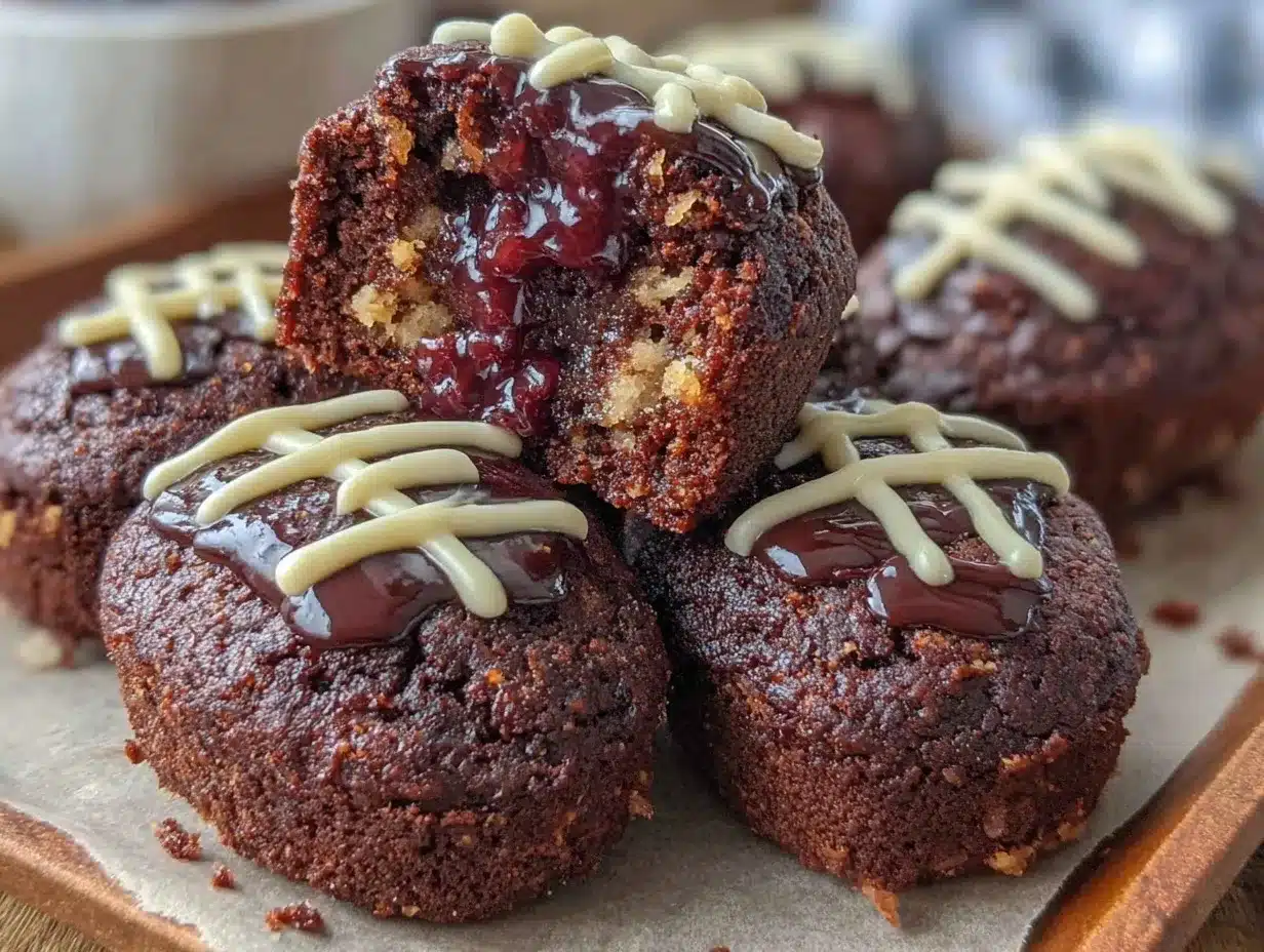Football Shaped Brownie Bites preparation steps