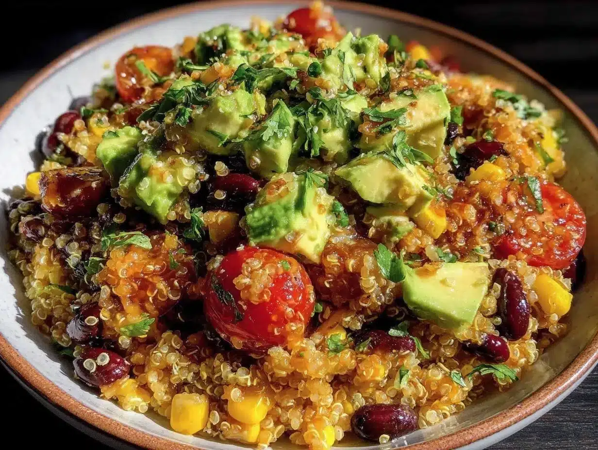 fresh healthy veggie quinoa taco bowls preparation steps