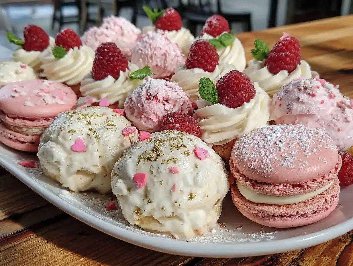 Galentine’s pink dessert platter preparation steps