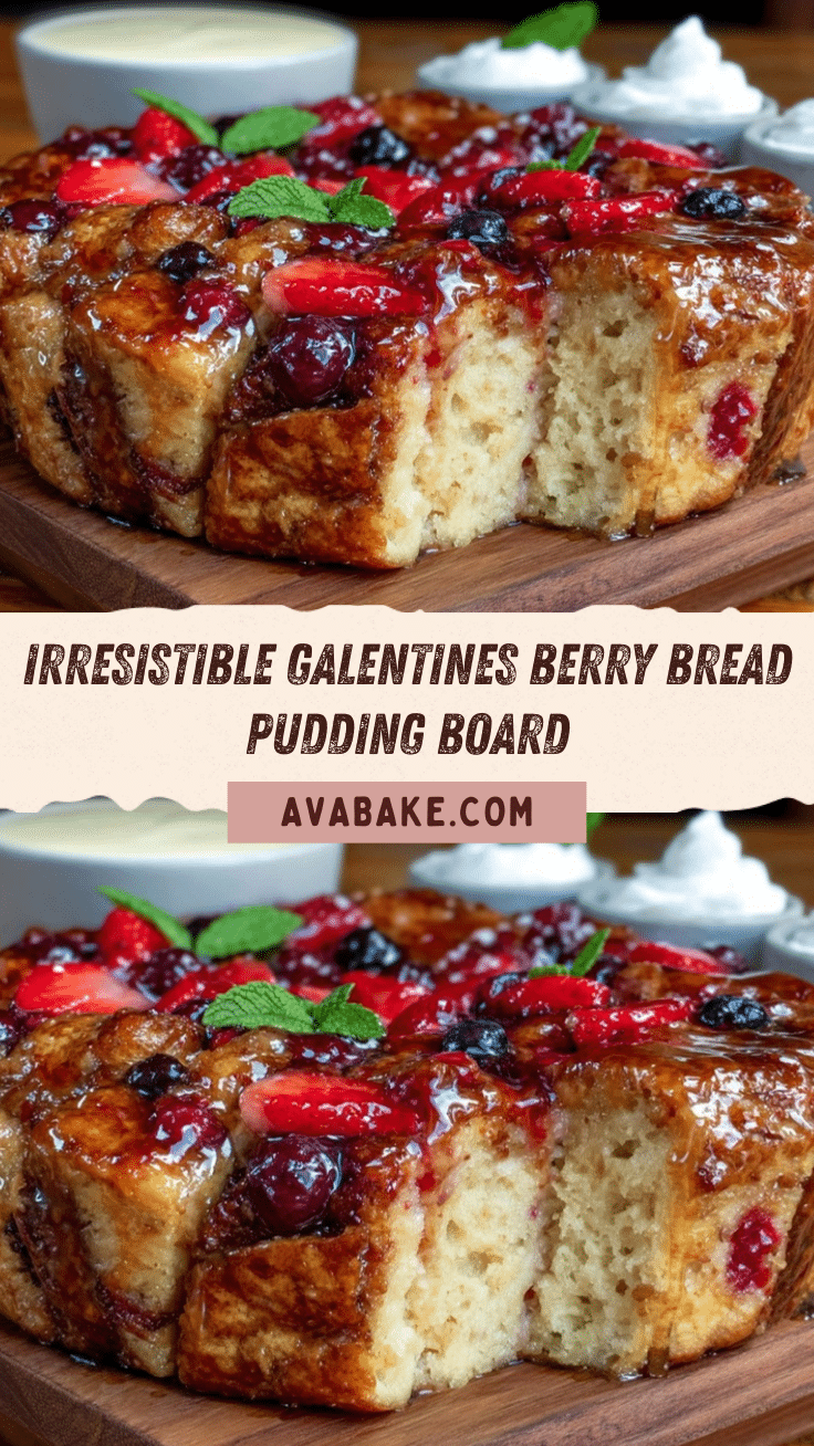 Galentines Berry Bread Pudding Board recipe