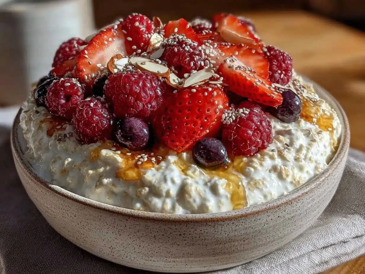 Greek yogurt overnight oats preparation steps