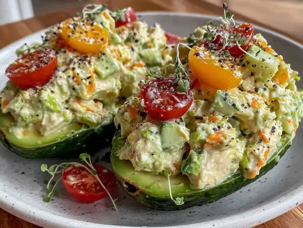 Green Goddess Chicken Salad Stuffed Avocados - featured image