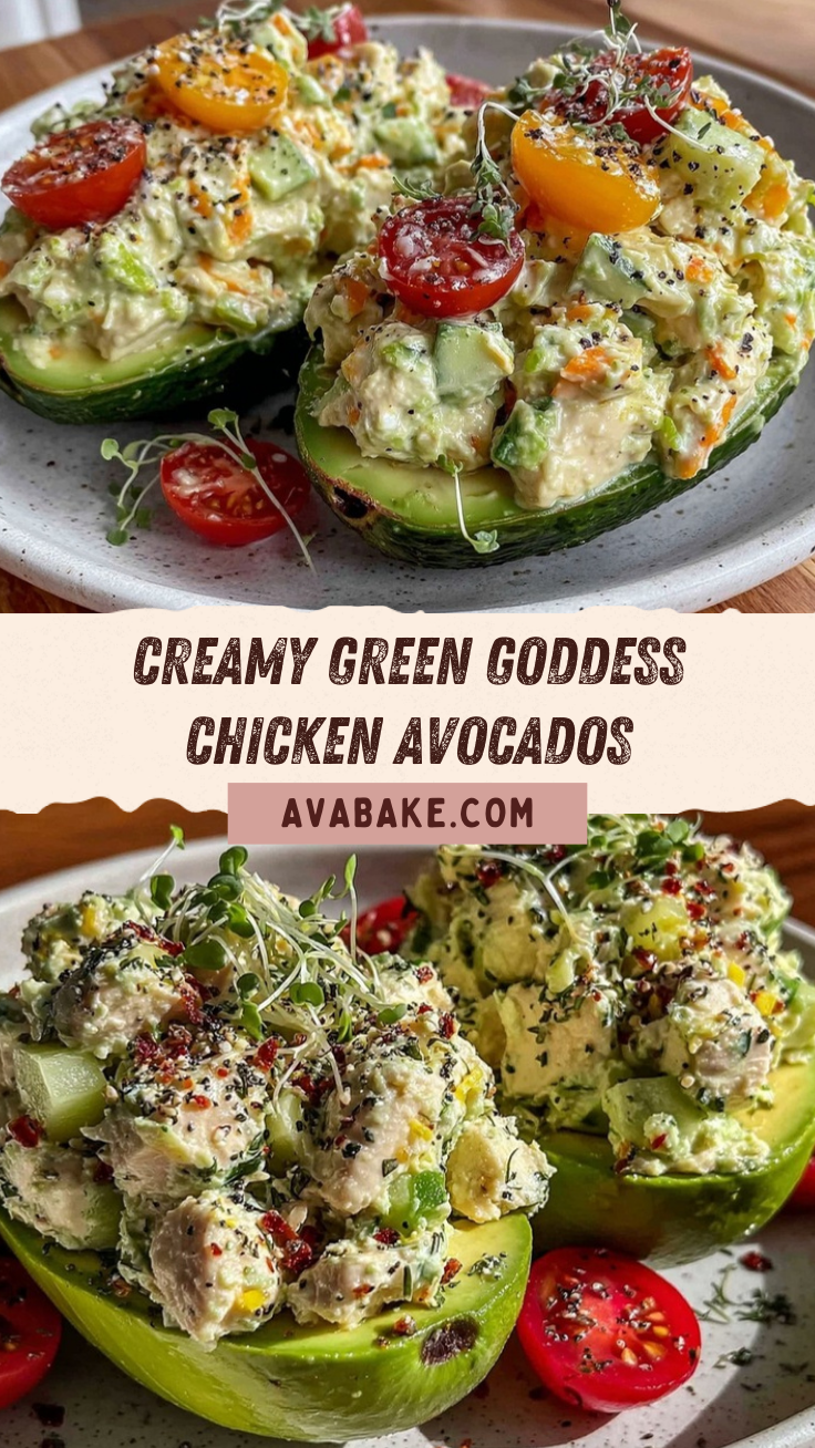Green Goddess Chicken Salad Stuffed Avocados recipe