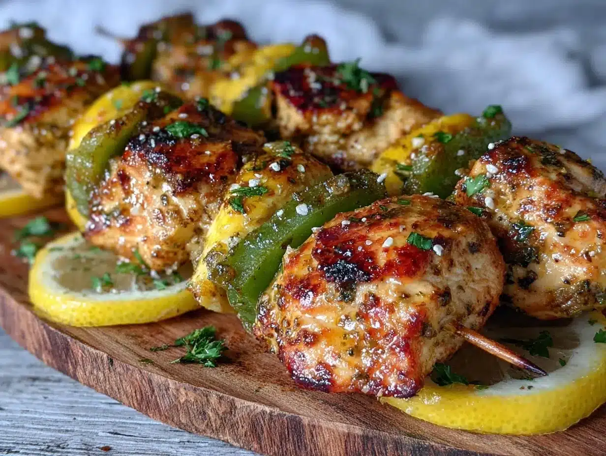 healthy air fryer lemon chicken skewers preparation steps