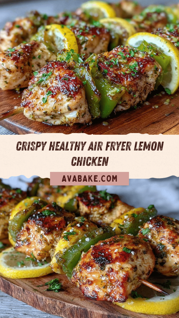 healthy air fryer lemon chicken skewers recipe
