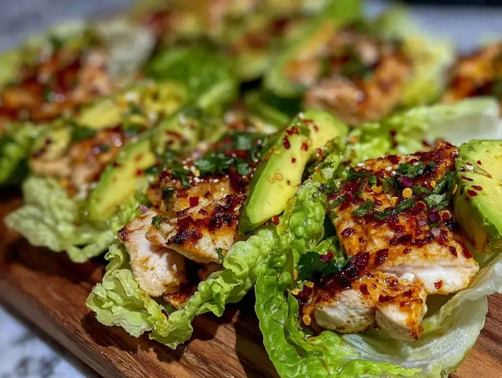 healthy chicken avocado lettuce folds - featured image