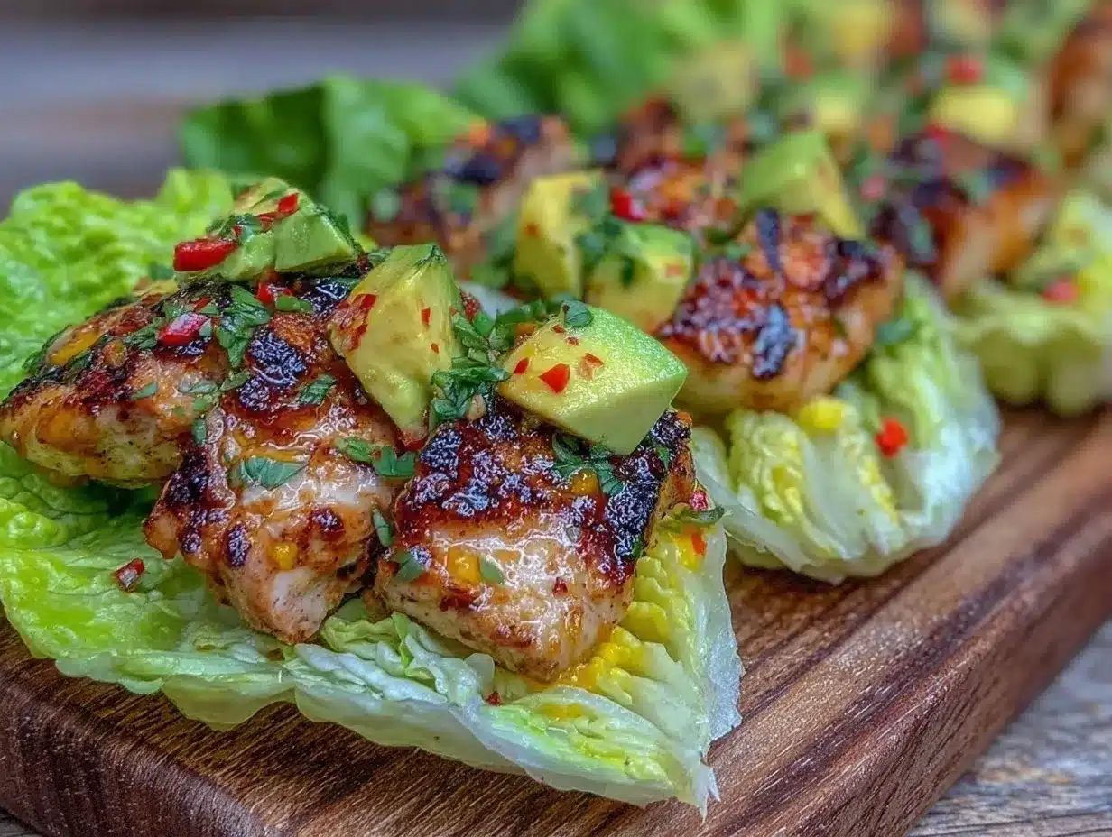 healthy chicken avocado lettuce folds preparation steps