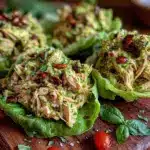 Healthy Chicken Pesto Lettuce Cups - featured image
