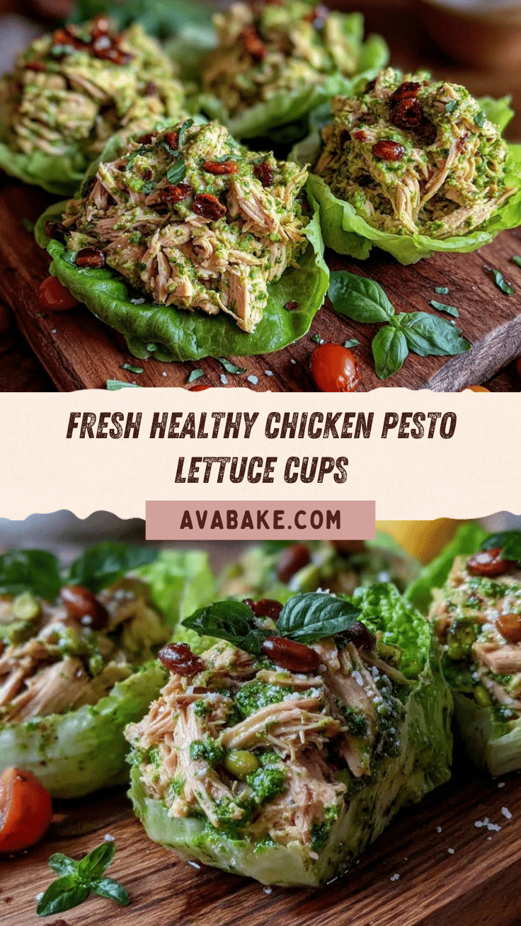 Healthy Chicken Pesto Lettuce Cups recipe