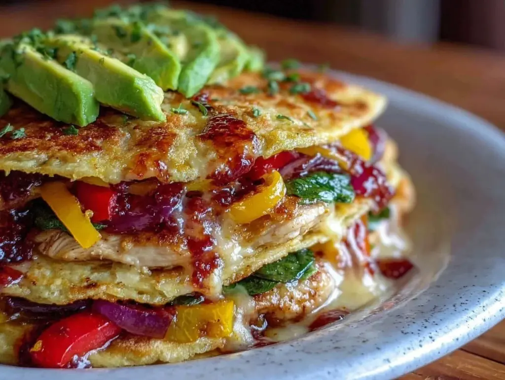Healthy Chicken Veggie Tortilla Stack - featured image