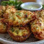 Healthy Crispy Air Fryer Ranch Chicken Tender Cups - featured image