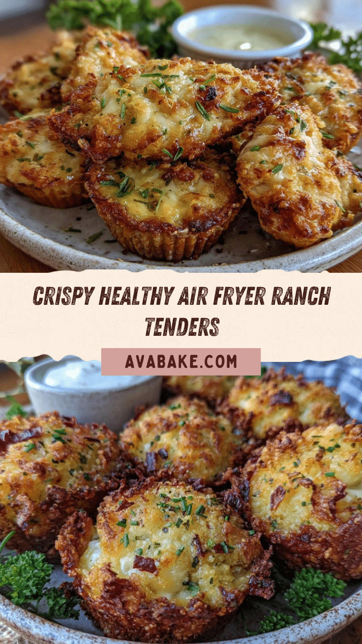 Healthy Crispy Air Fryer Ranch Chicken Tender Cups recipe
