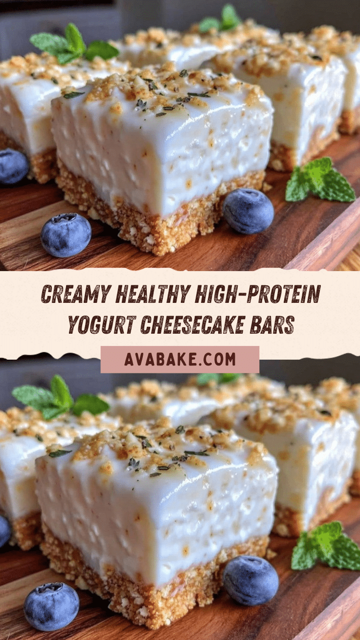 Healthy High-Protein Yogurt Cheesecake Bars recipe