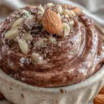 healthy protein almond chocolate dip - featured image