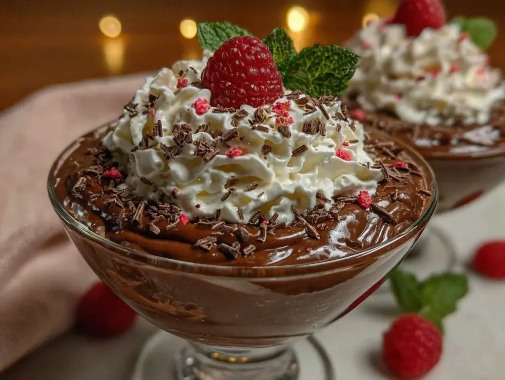heart-shaped chocolate mousse sundae - featured image