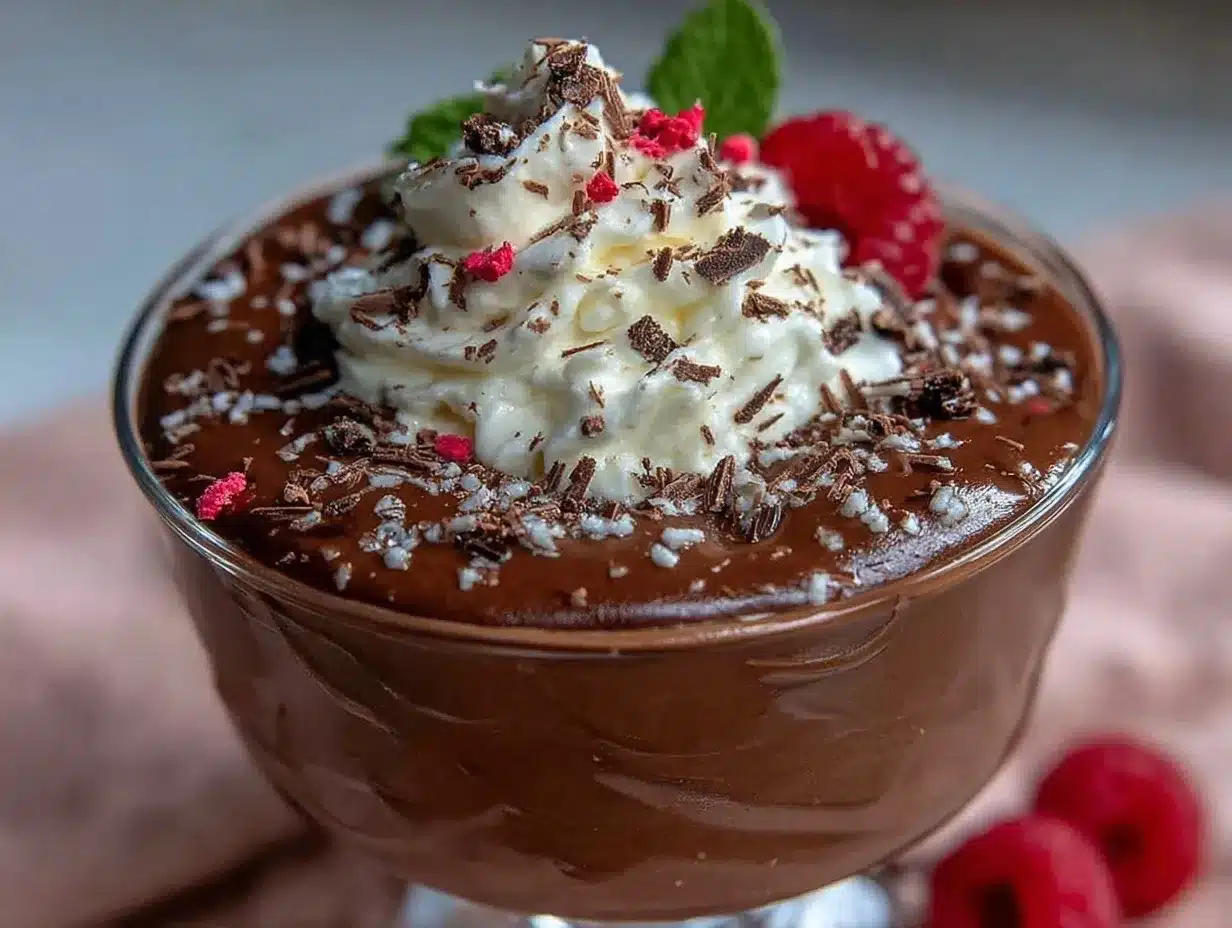 heart-shaped chocolate mousse sundae preparation steps