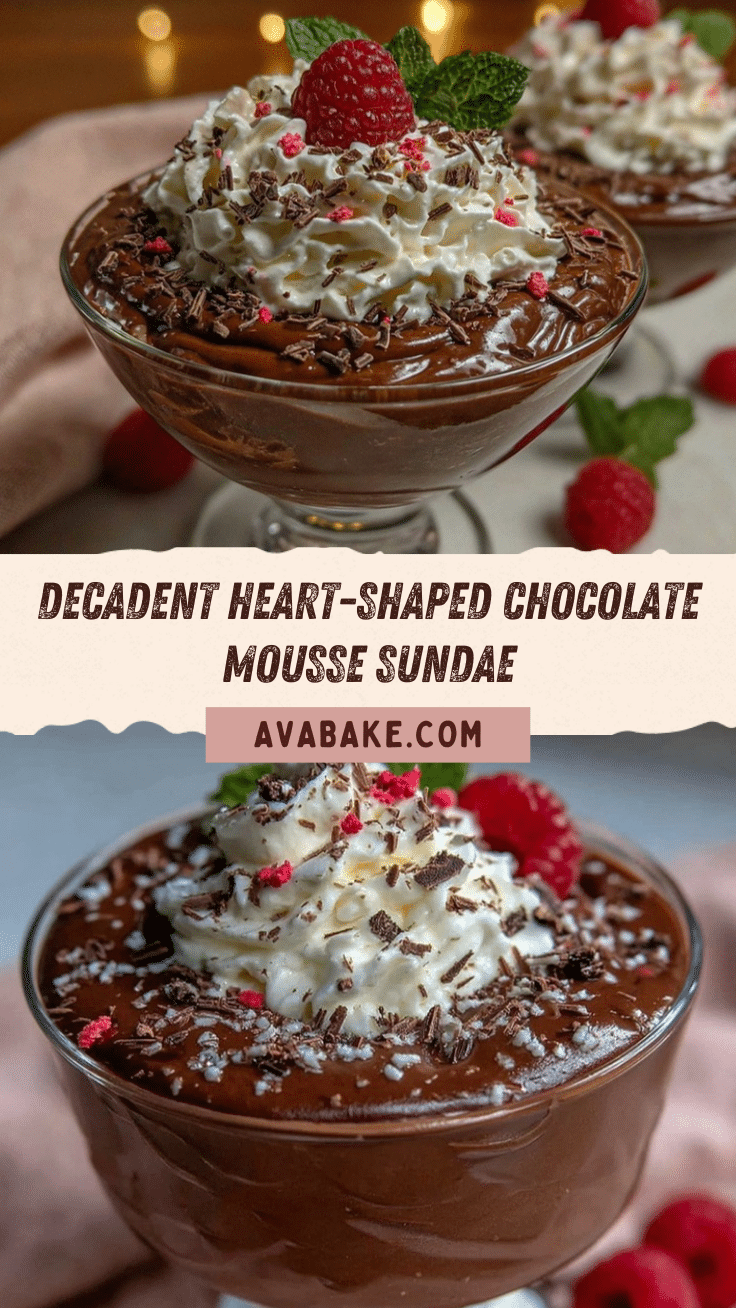 heart-shaped chocolate mousse sundae recipe