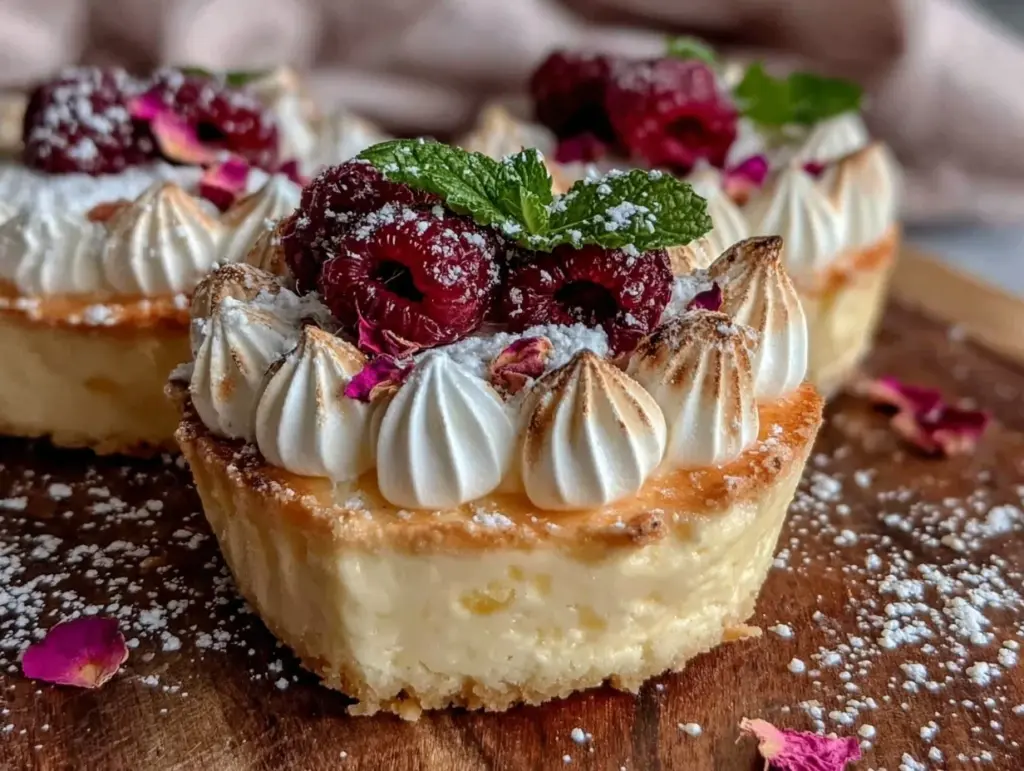 heart-shaped meringue cheesecake cups - featured image