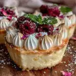 heart-shaped meringue cheesecake cups - featured image