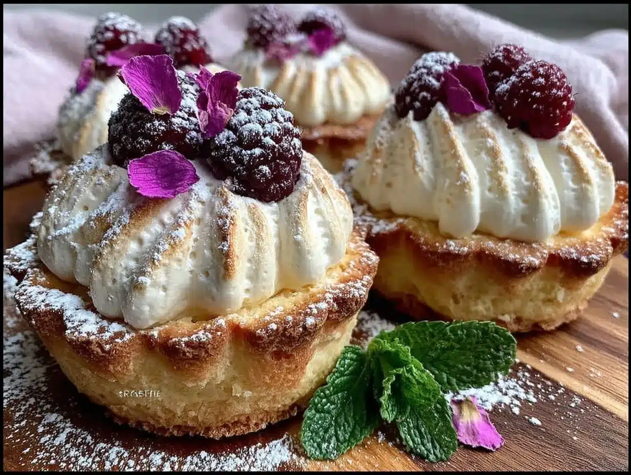 heart-shaped meringue cheesecake cups preparation steps