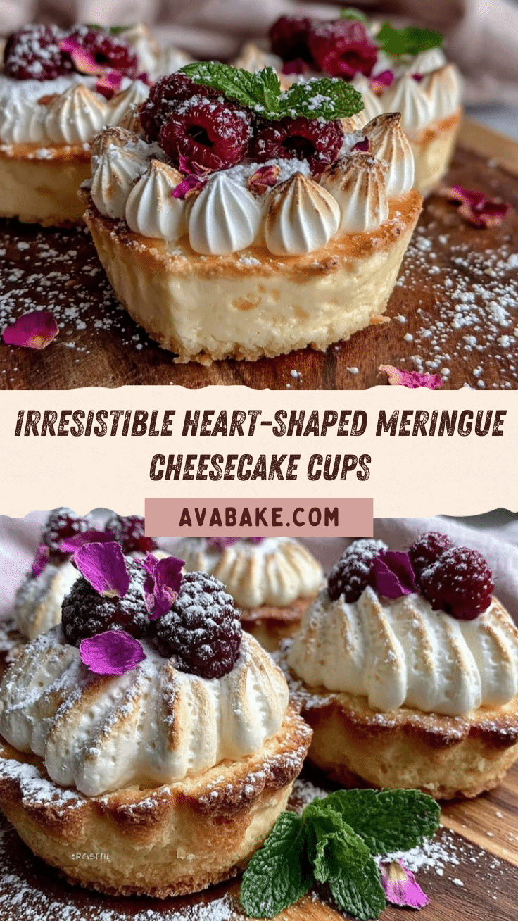 heart-shaped meringue cheesecake cups recipe