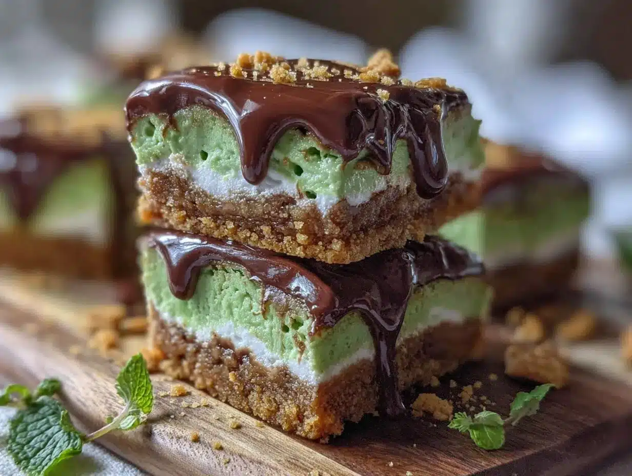 Irish Mint Marshmallow Bars preparation steps