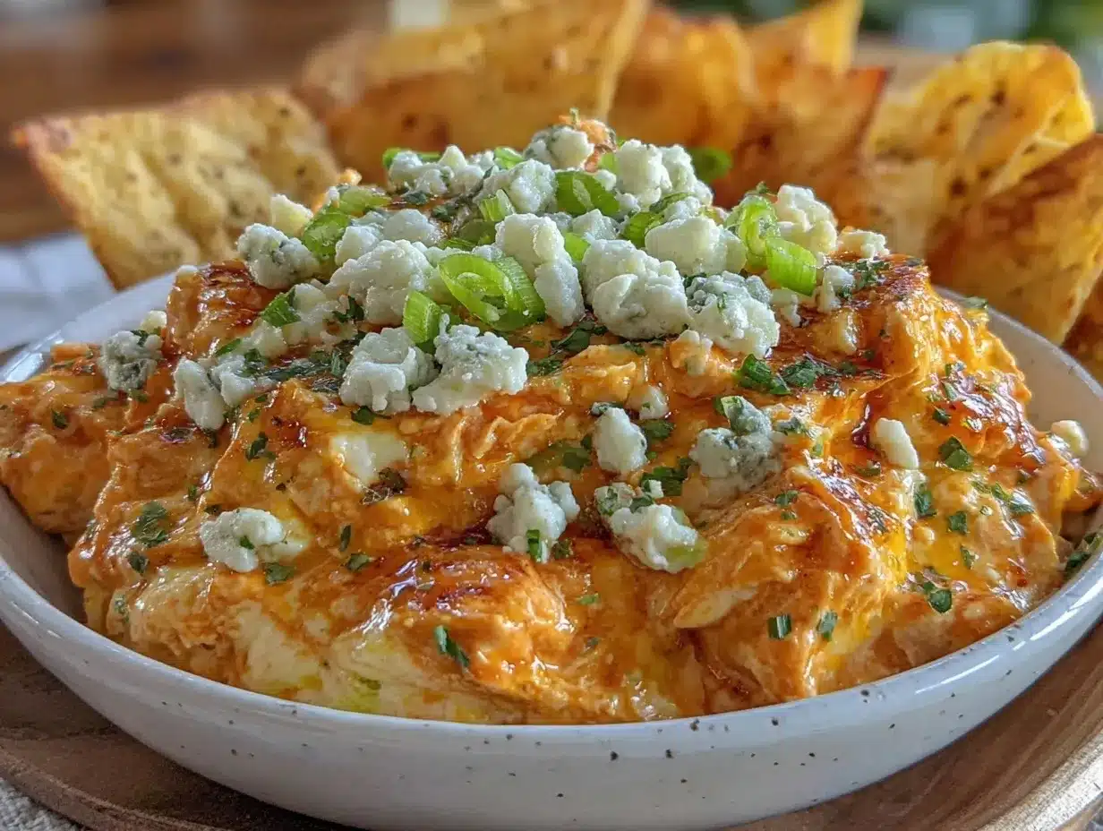 loaded buffalo chicken dip preparation steps