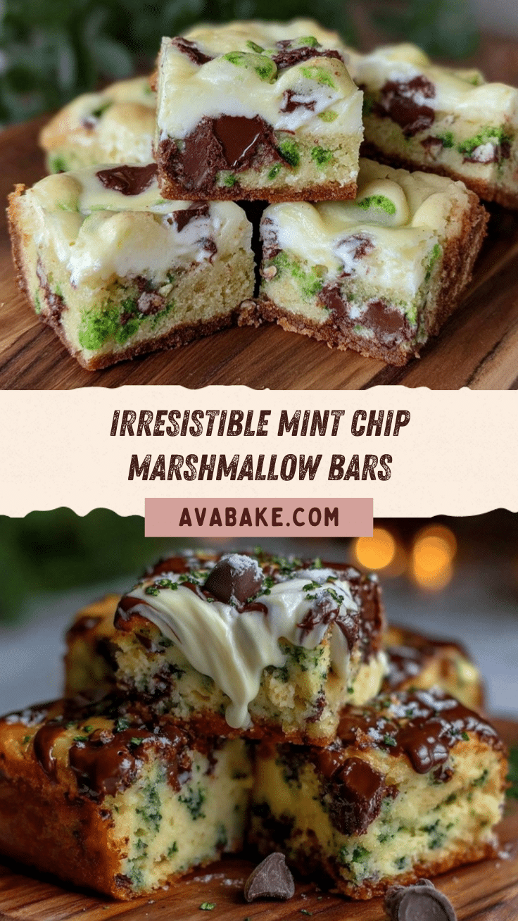 Mint Chip Marshmallow Cookie Bars recipe