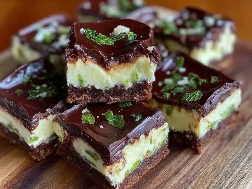 mint chocolate buttercream bars - featured image