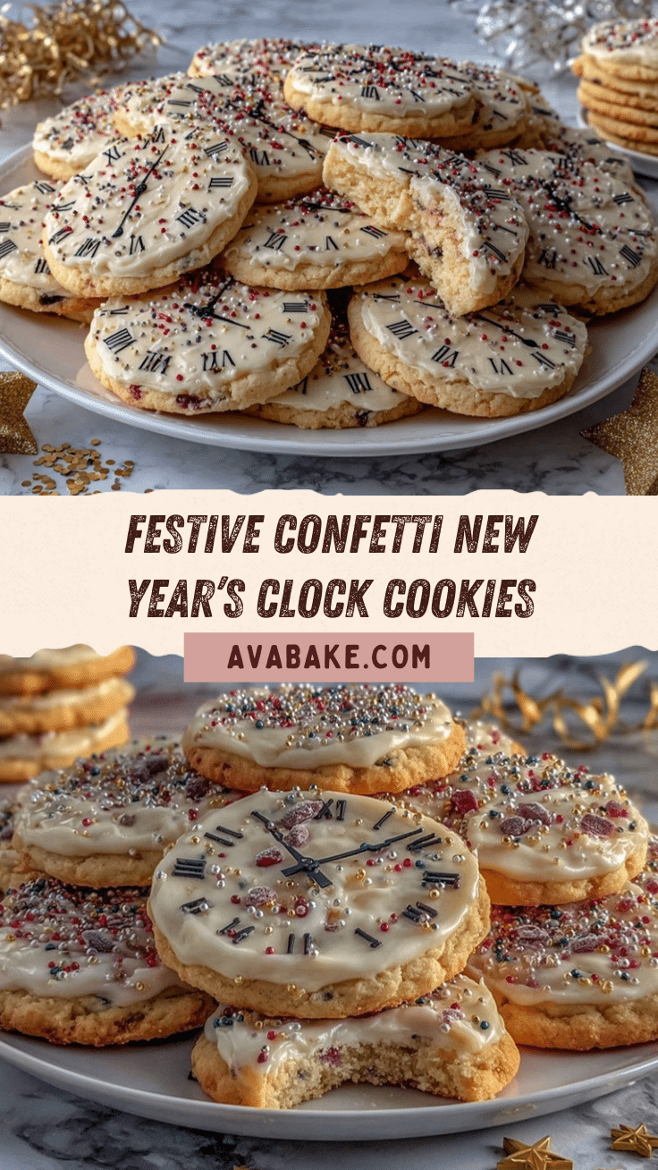 New Year’s Confetti Clock Cookies recipe