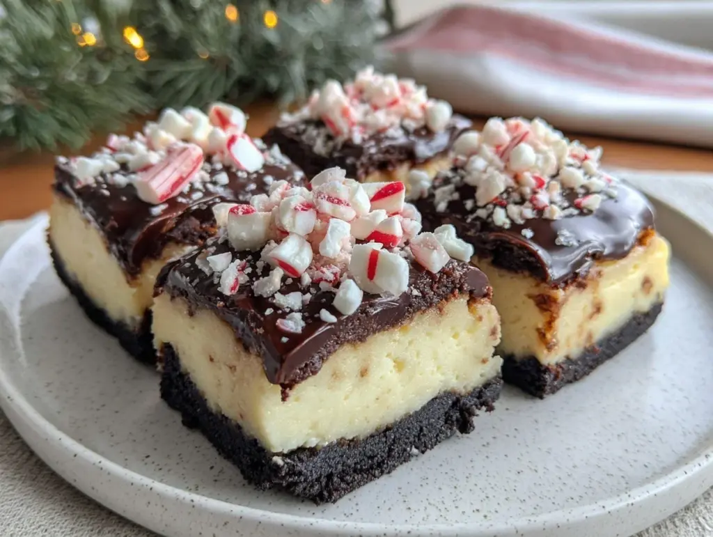 Peppermint Bark Cheesecake Bars - featured image