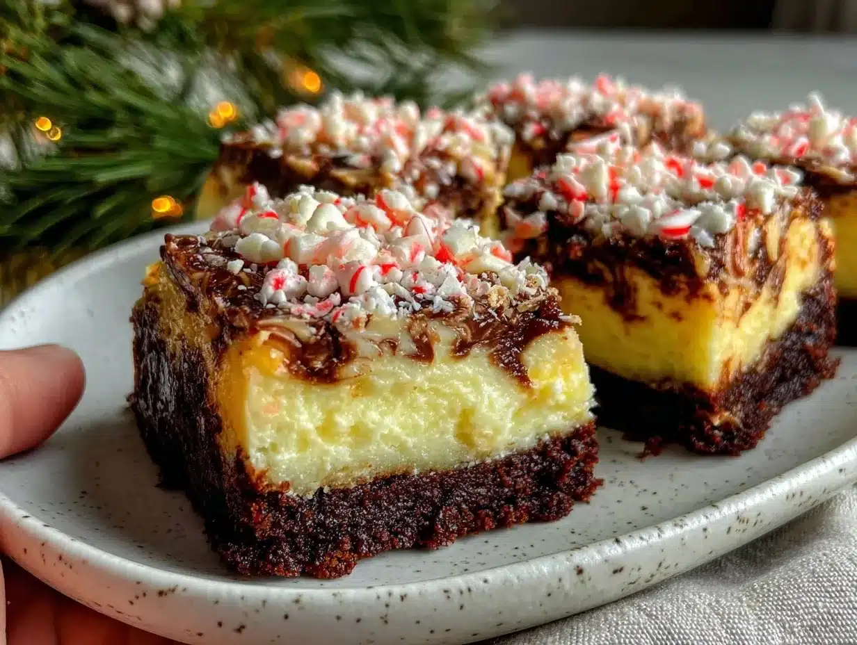 Peppermint Bark Cheesecake Bars preparation steps