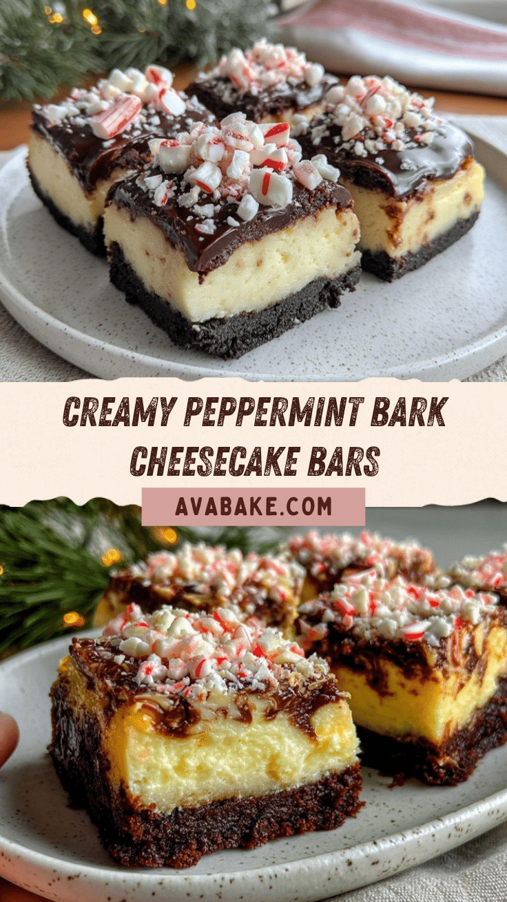 Peppermint Bark Cheesecake Bars recipe