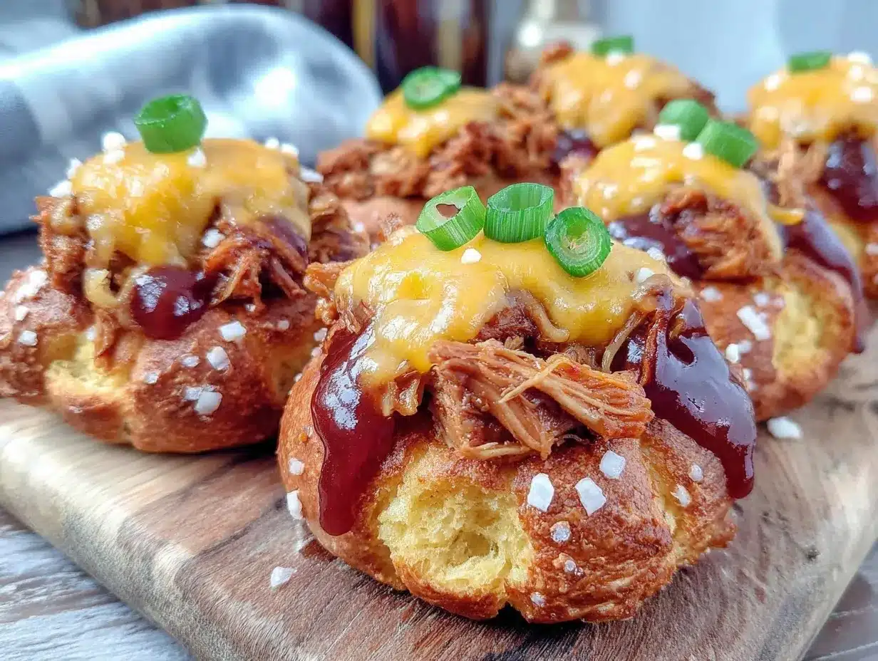 pulled chicken pretzel bites preparation steps